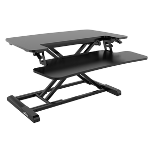 Dellonda DH14 Height Adjustable Standing Computer Desk Converter Riser 71cm, 15kg Capacity, Black