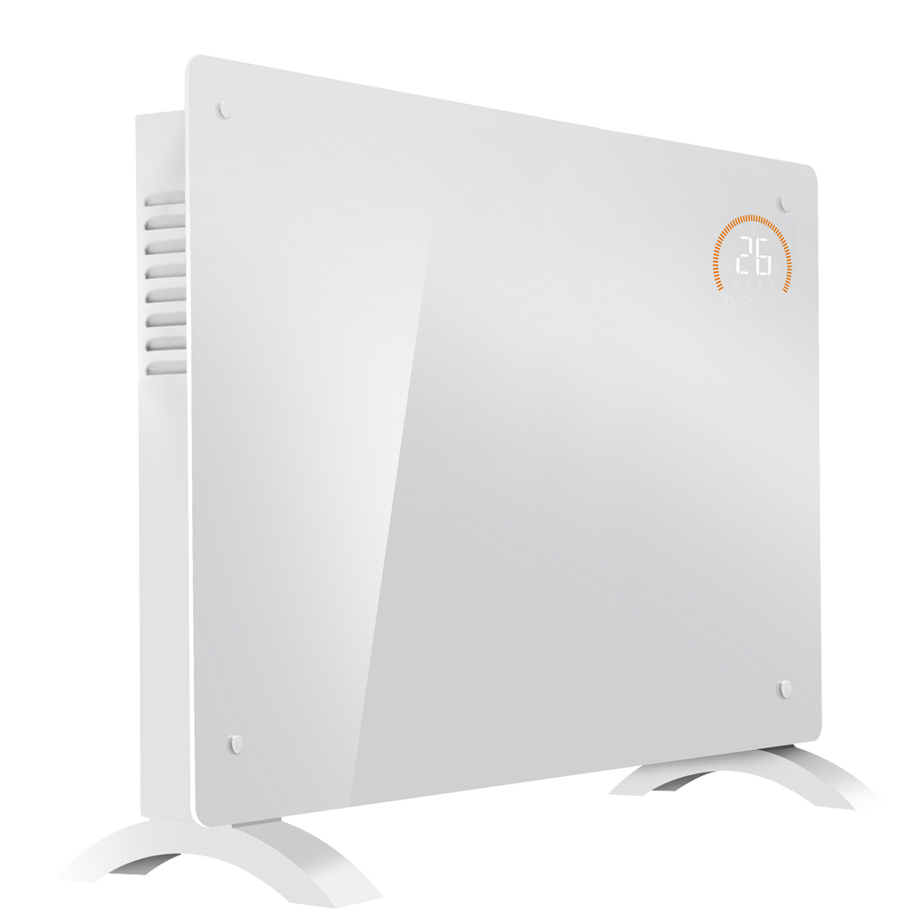 Baridi Electric Glass Panel Heater, 2000W, 24/7 Timer, Wi-Fi Enabled, White (DH140)