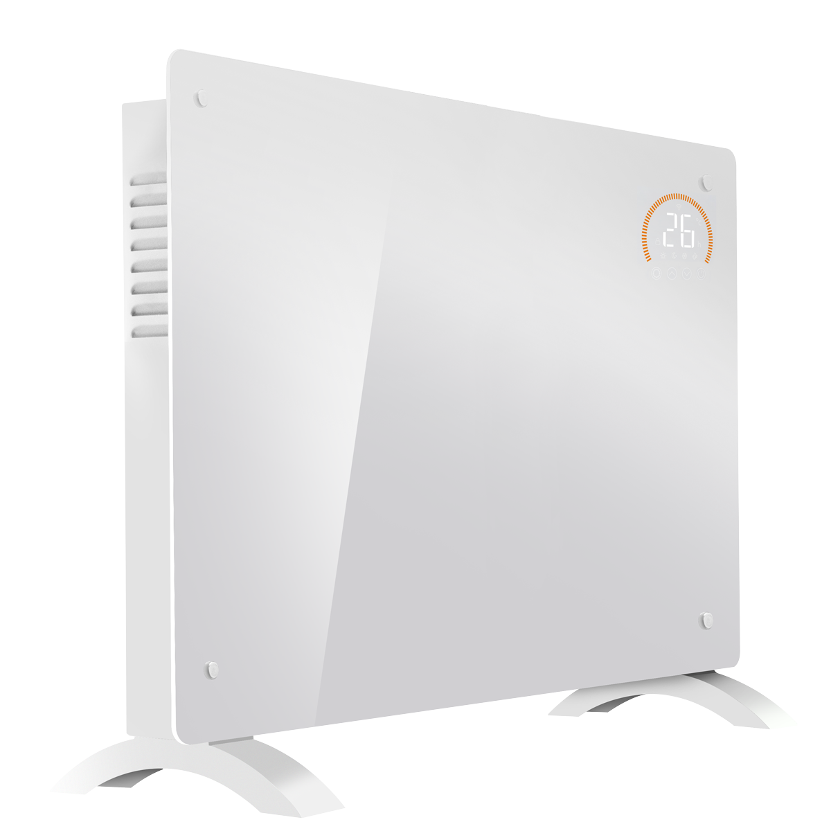 Baridi Electric Glass Panel Heater, 2000W, 24/7 Timer, Wi-Fi Enabled, White (DH140)