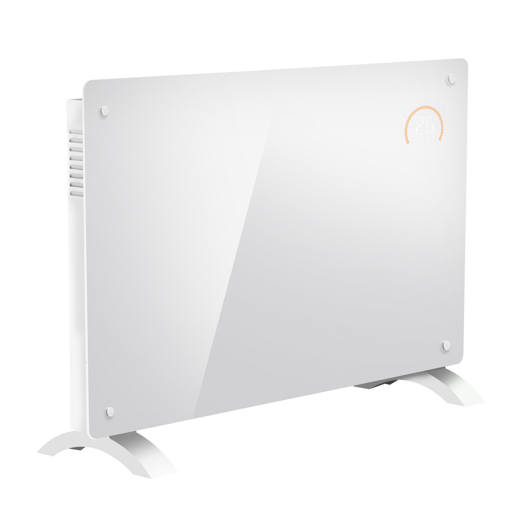 Baridi Electric Glass Panel Heater, 2000W, 24/7 Timer, Wi-Fi Enabled, White (DH140)