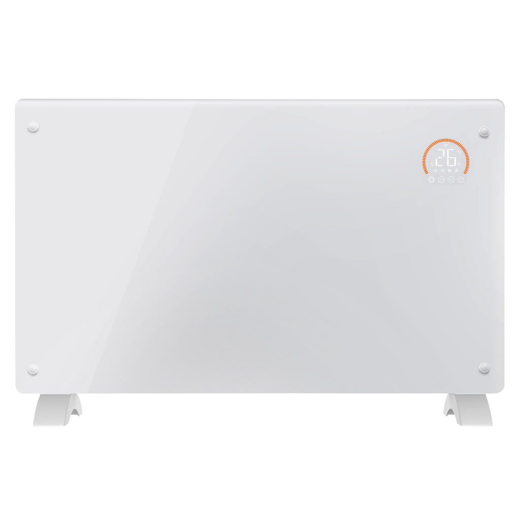 Baridi Electric Glass Panel Heater, 2000W, 24/7 Timer, Wi-Fi Enabled, White (DH140)