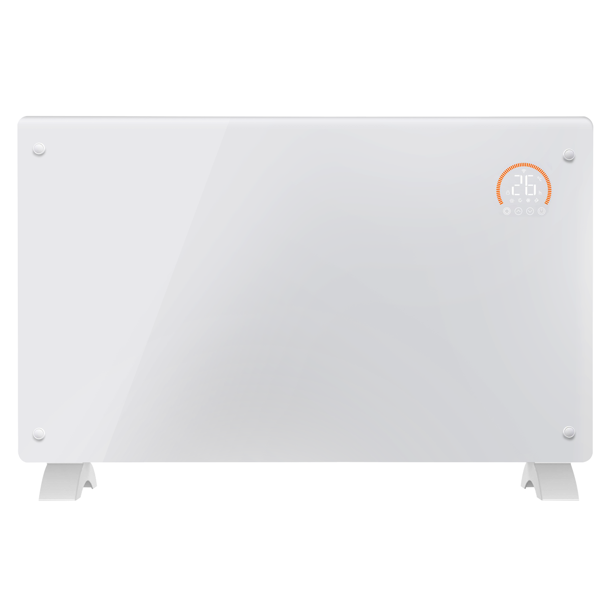 Baridi Electric Glass Panel Heater, 2000W, 24/7 Timer, Wi-Fi Enabled, White (DH140)