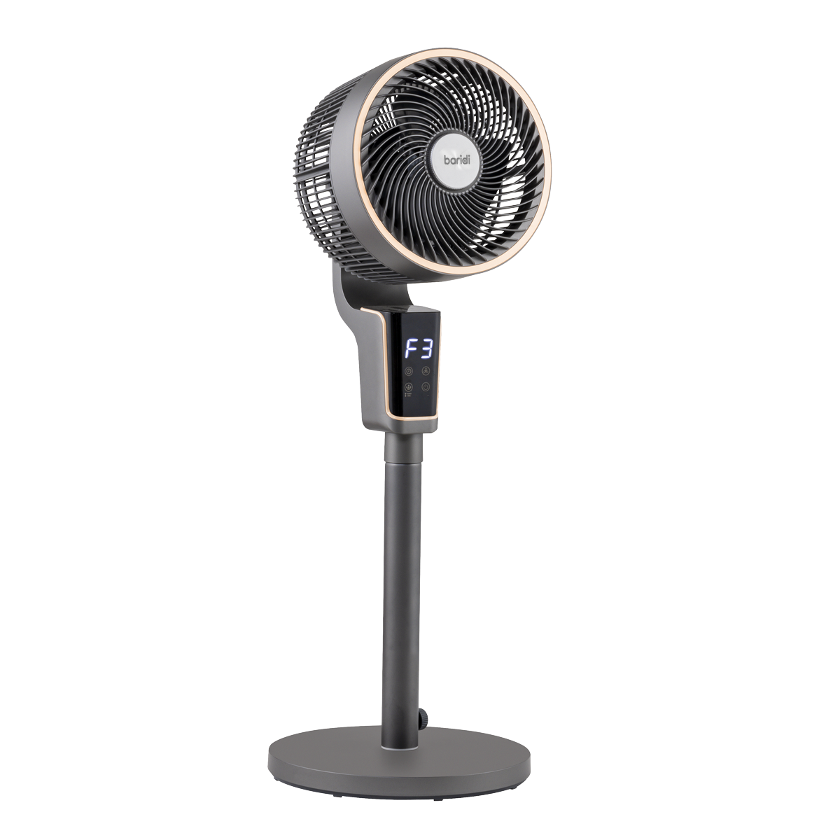 Baridi Pedestal Fan with Remote Control & Timer 12", Grey