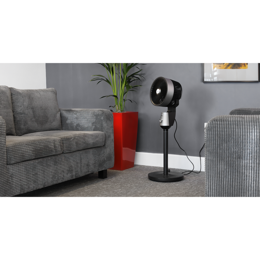 Baridi Pedestal Fan with Manual Control 10", Grey (DH142)