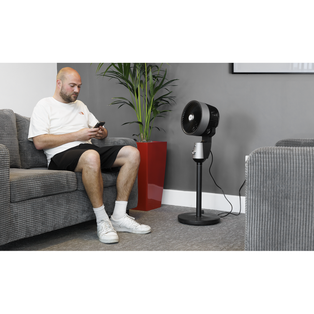 Baridi Pedestal Fan with Manual Control 10", Grey (DH142)