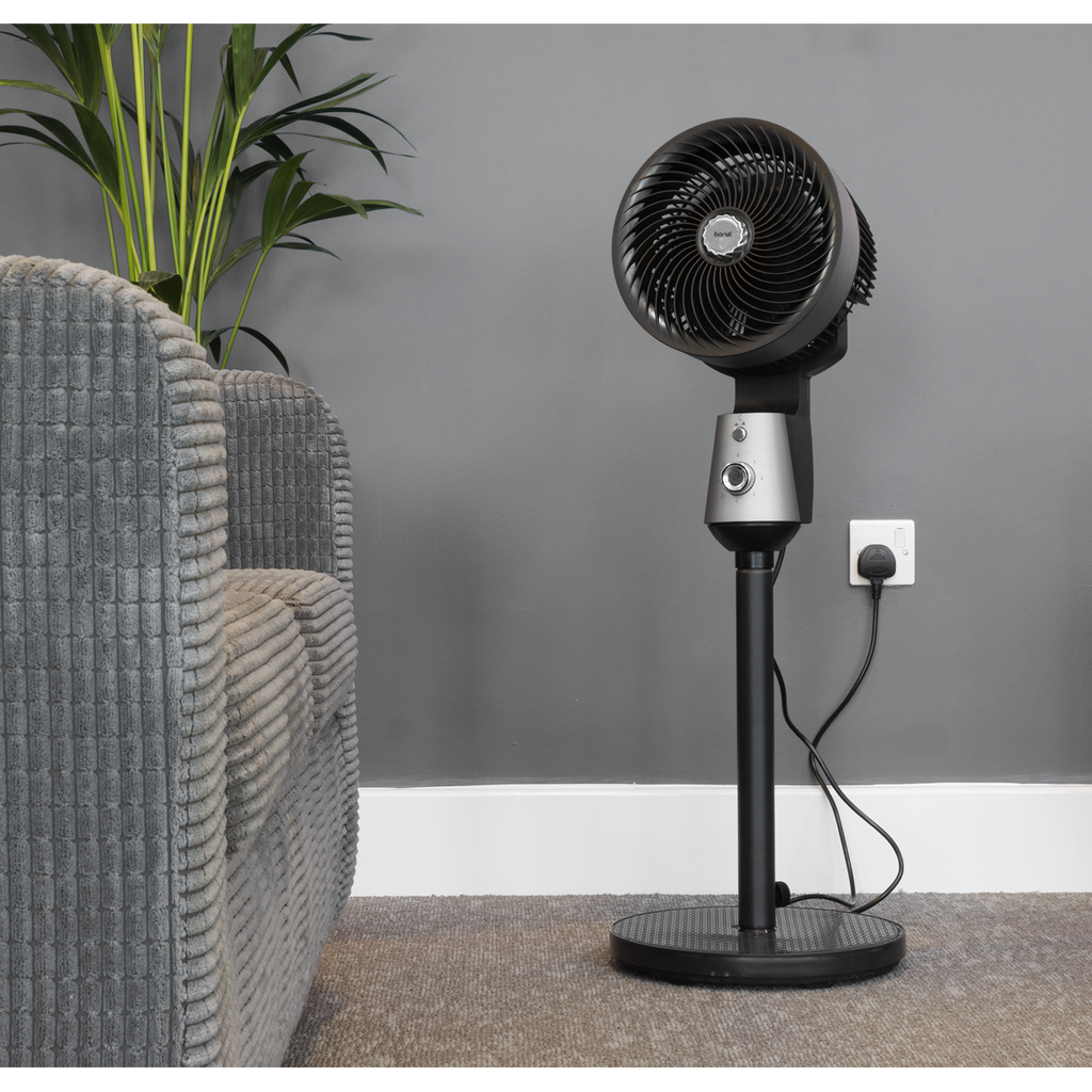 Baridi Pedestal Fan with Manual Control 10", Grey (DH142)
