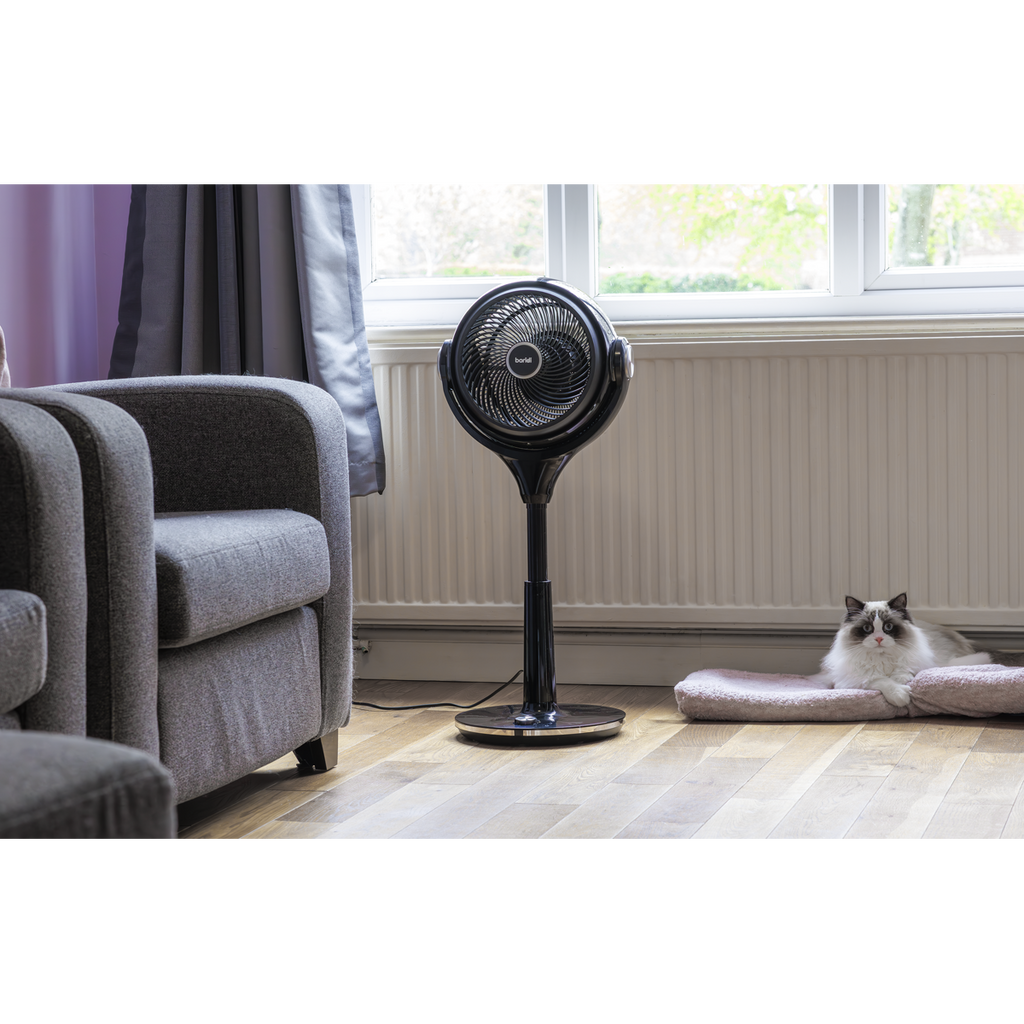 Baridi Pedestal Fan with Remote Control & Timer 10", Black (DH143) (Factory Refurbished B)