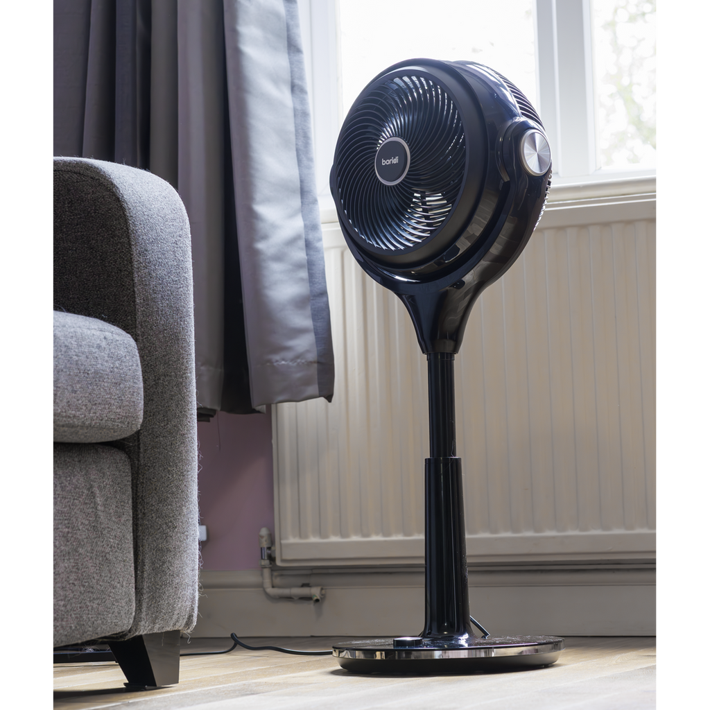 Baridi Pedestal Fan with Remote Control & Timer 10", Black (DH143) (Factory Refurbished B)