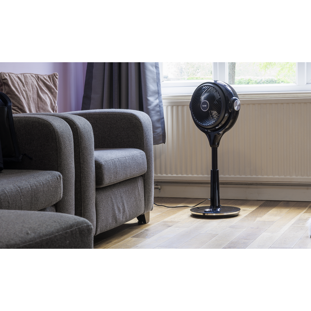 Baridi Pedestal Fan with Remote Control & Timer 10", Black (DH143) (Factory Refurbished B)