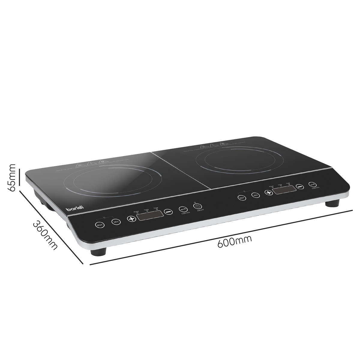 Baridi Portable Induction Hob, 2 Cooking Zones, Black (DH146)