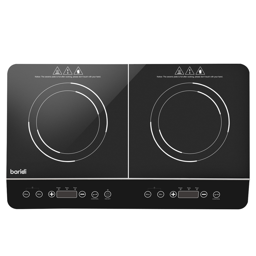 Baridi Portable Induction Hob, 2 Cooking Zones, Black (DH146)