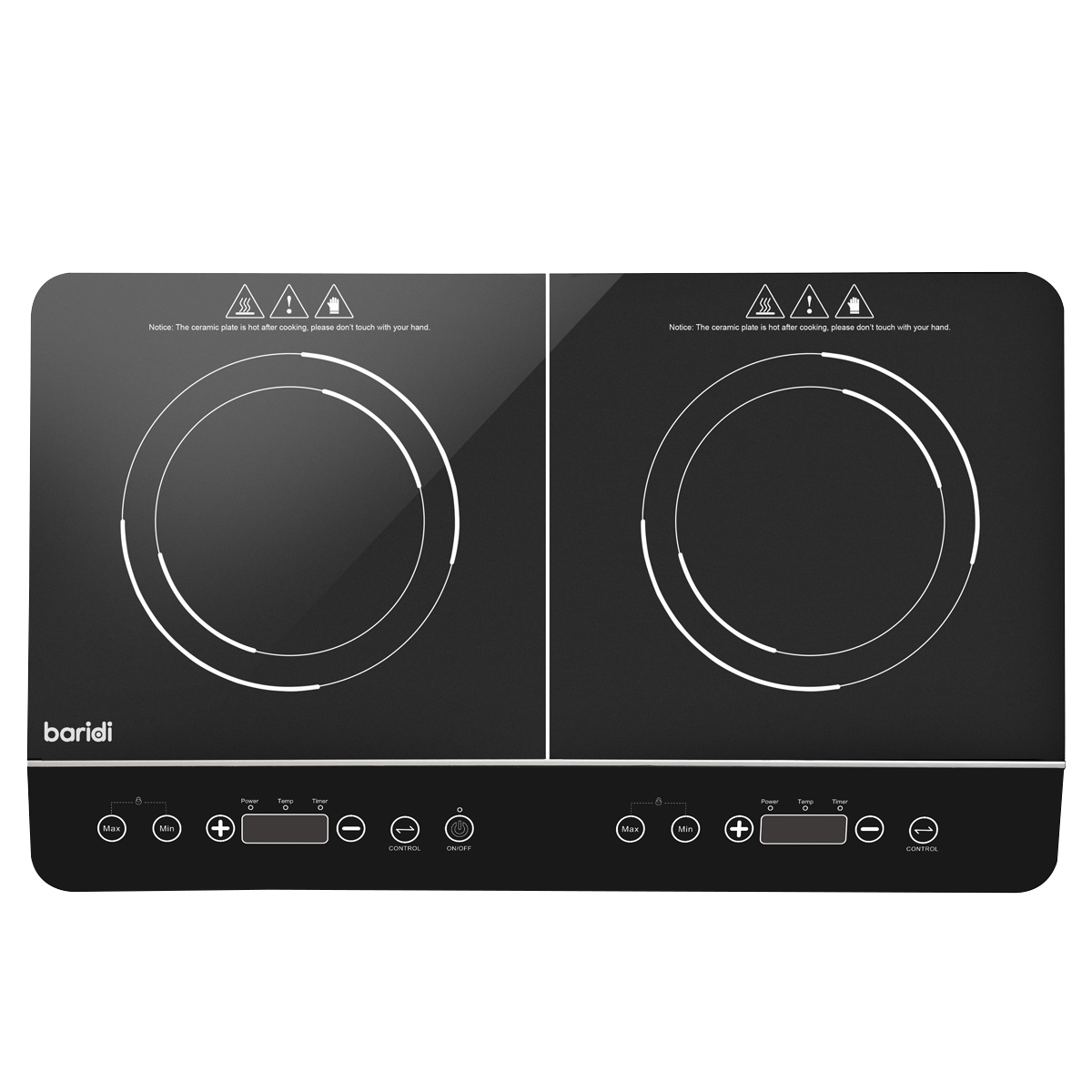 Baridi Portable Induction Hob, 2 Cooking Zones, Black (DH146)