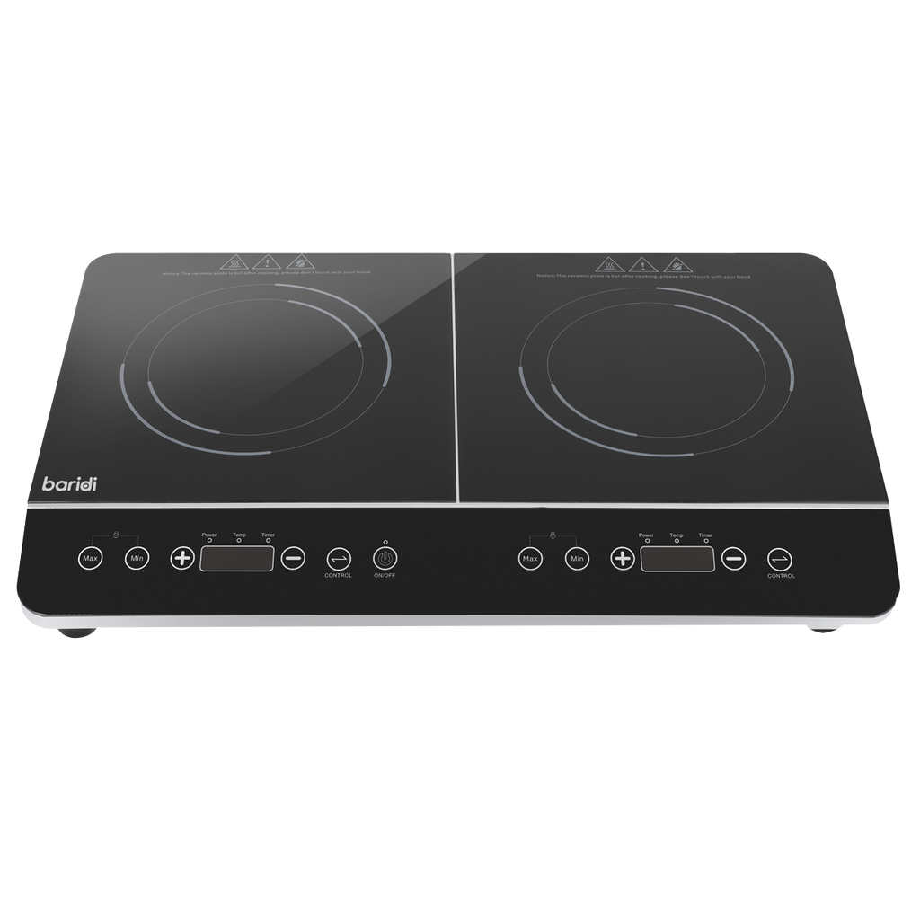 Baridi Portable Induction Hob, 2 Cooking Zones, Black (DH146)