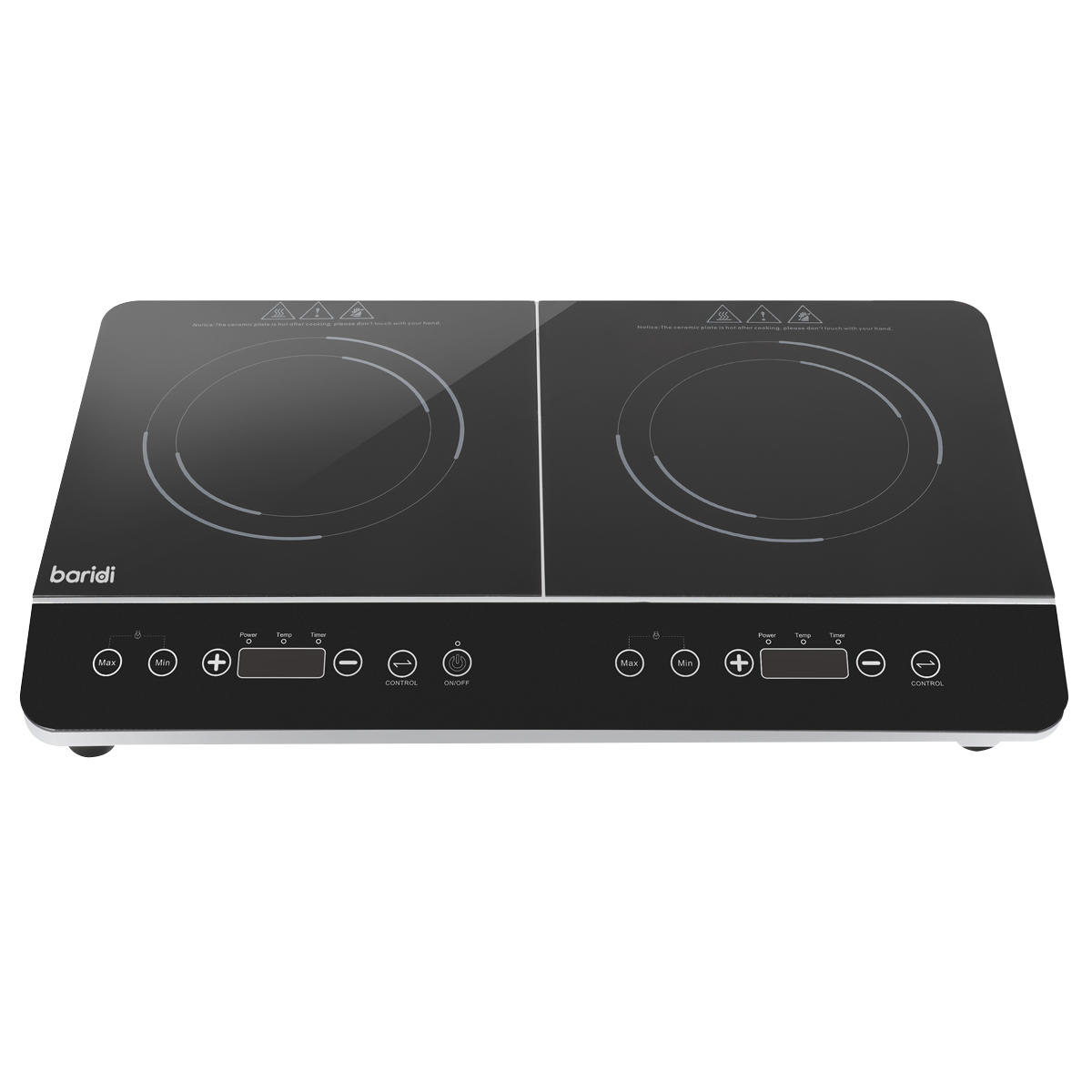Baridi Portable Induction Hob, 2 Cooking Zones, Black (DH146)