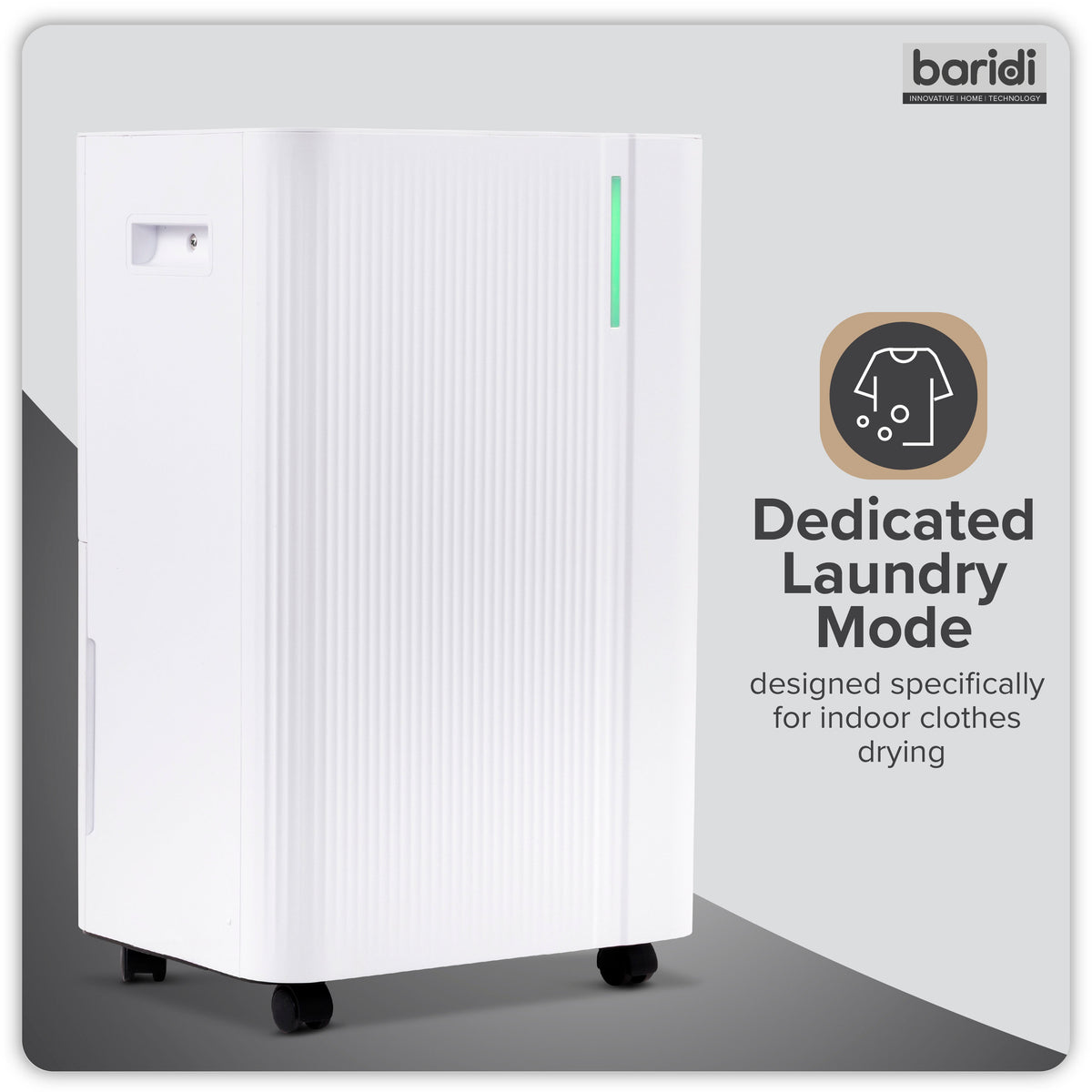 Baridi Dehumidifier with Digital Display & 24hr Timer 20L - White