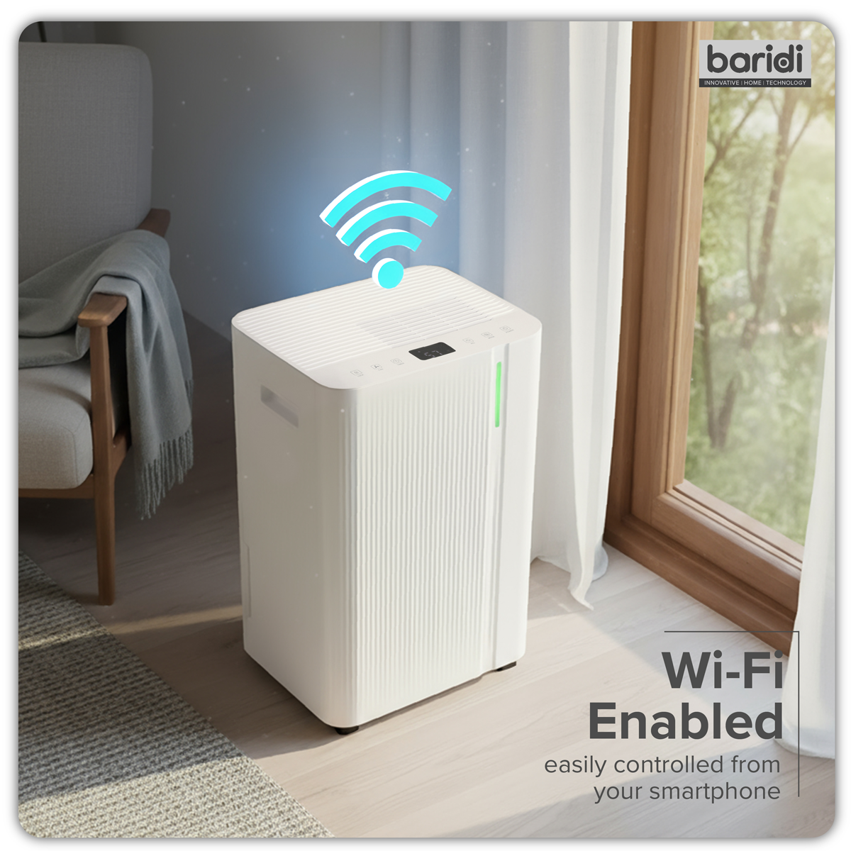 Baridi Dehumidifier with Digital Display & 24hr Timer 20L - White