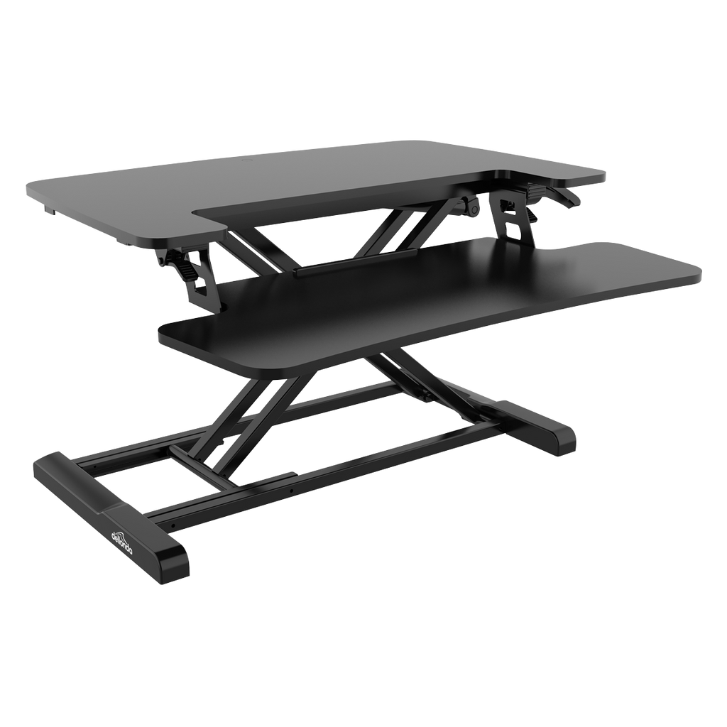 Dellonda Height-Adjustable Standing Desk Riser 71cm, Black (DH14)