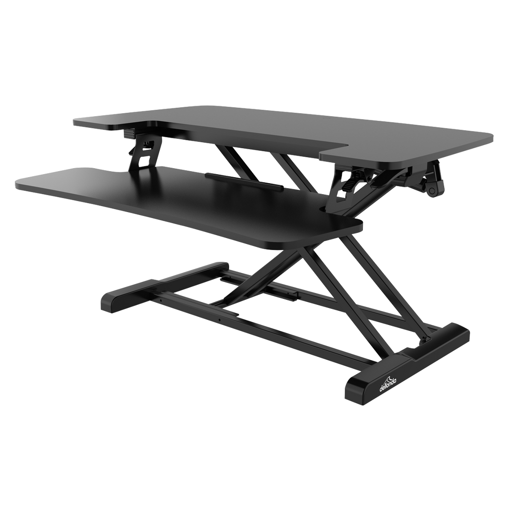 Dellonda Height-Adjustable Standing Desk Riser 71cm, Black (DH14)