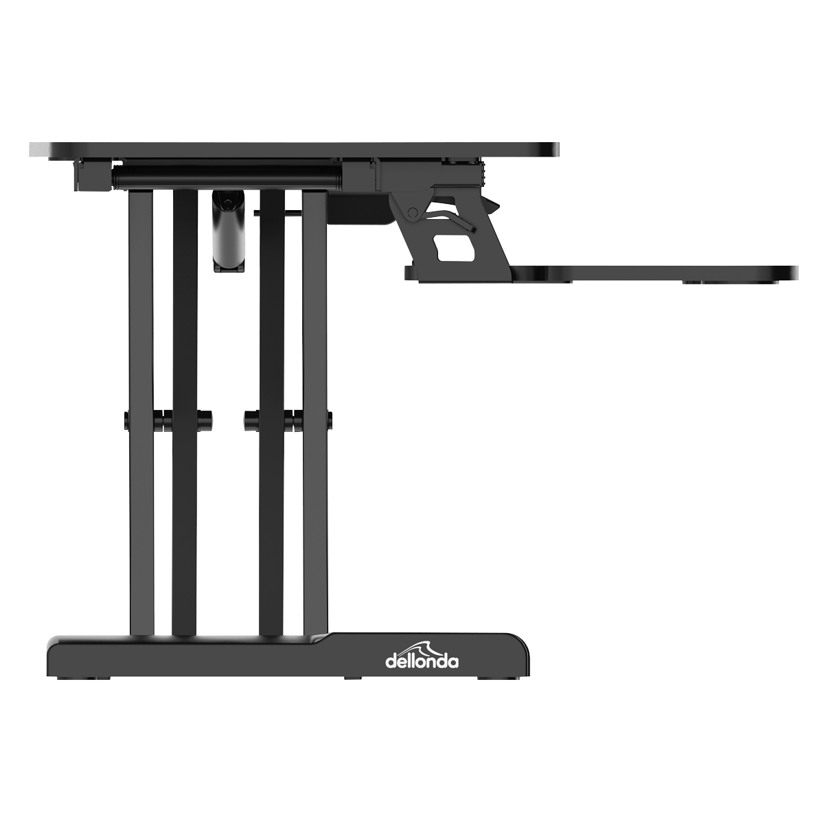 Dellonda Height-Adjustable Standing Desk Riser 71cm, Black (DH14)