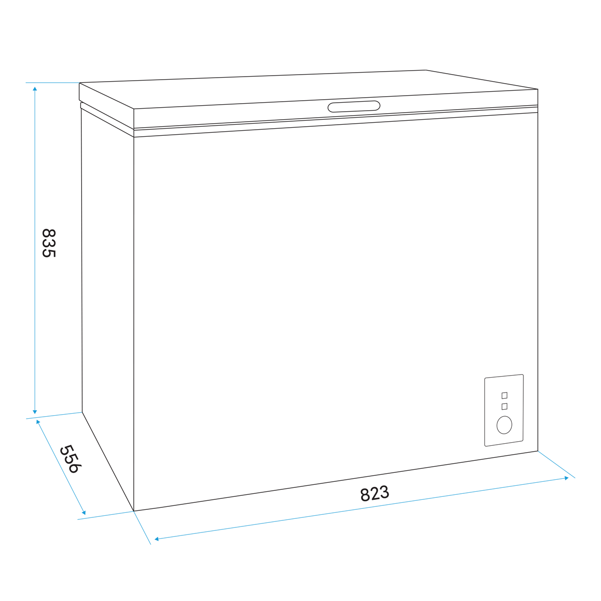 Baridi Freestanding Chest Freezer, 199L Capacity, Black (DH151) (Factory Refurbished B)
