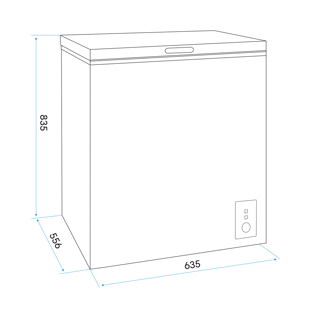 Baridi Freestanding Chest Freezer, 142L Capacity, Black (DH152) (Factory Refurbished A)