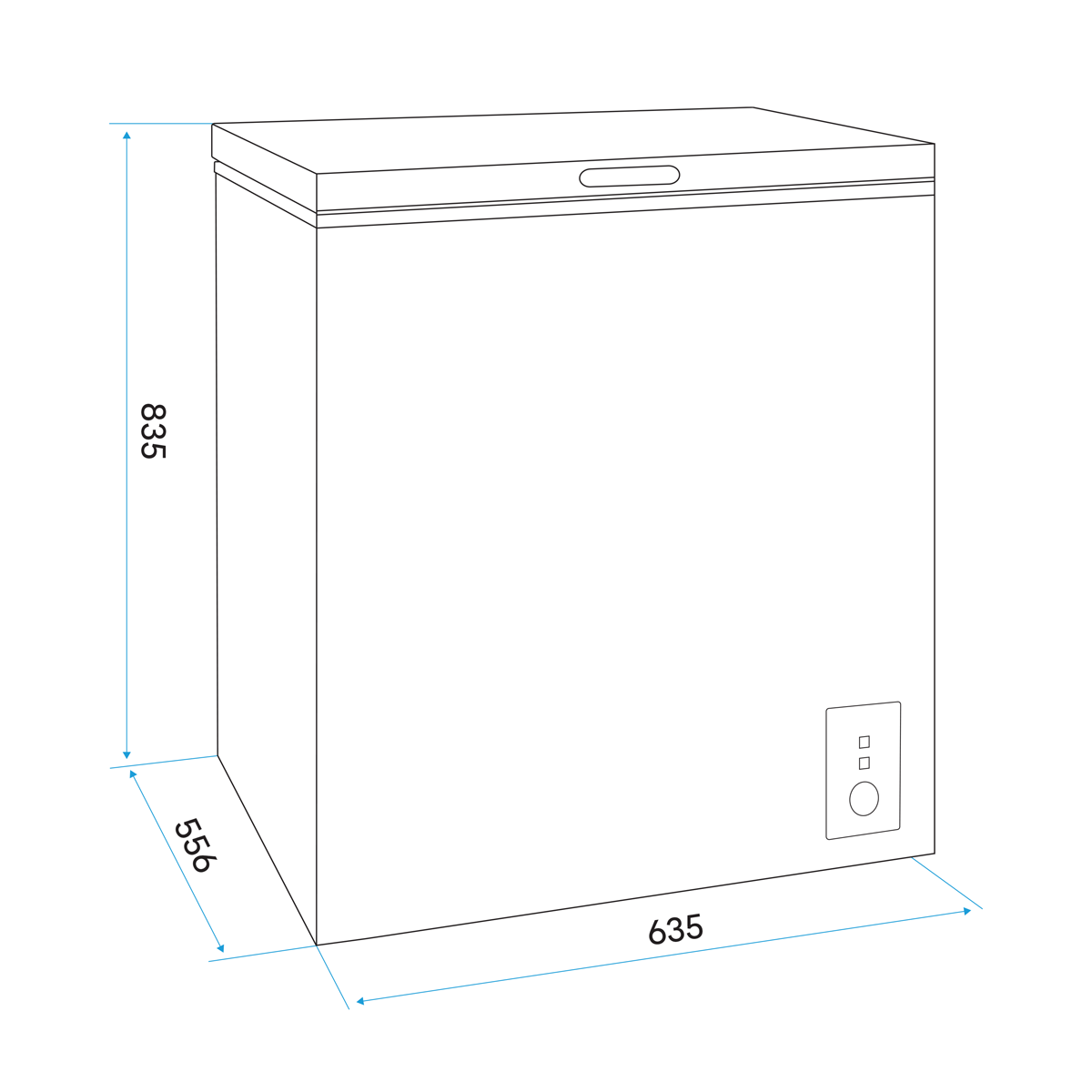 Baridi Freestanding Chest Freezer, 142L Capacity, Black (DH152) (Factory Refurbished A)