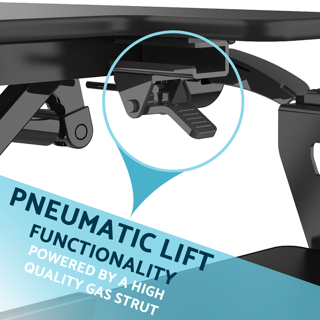 Dellonda Height-Adjustable Standing Desk Riser 89cm, Black (DH15) (Factory Refurbished A)