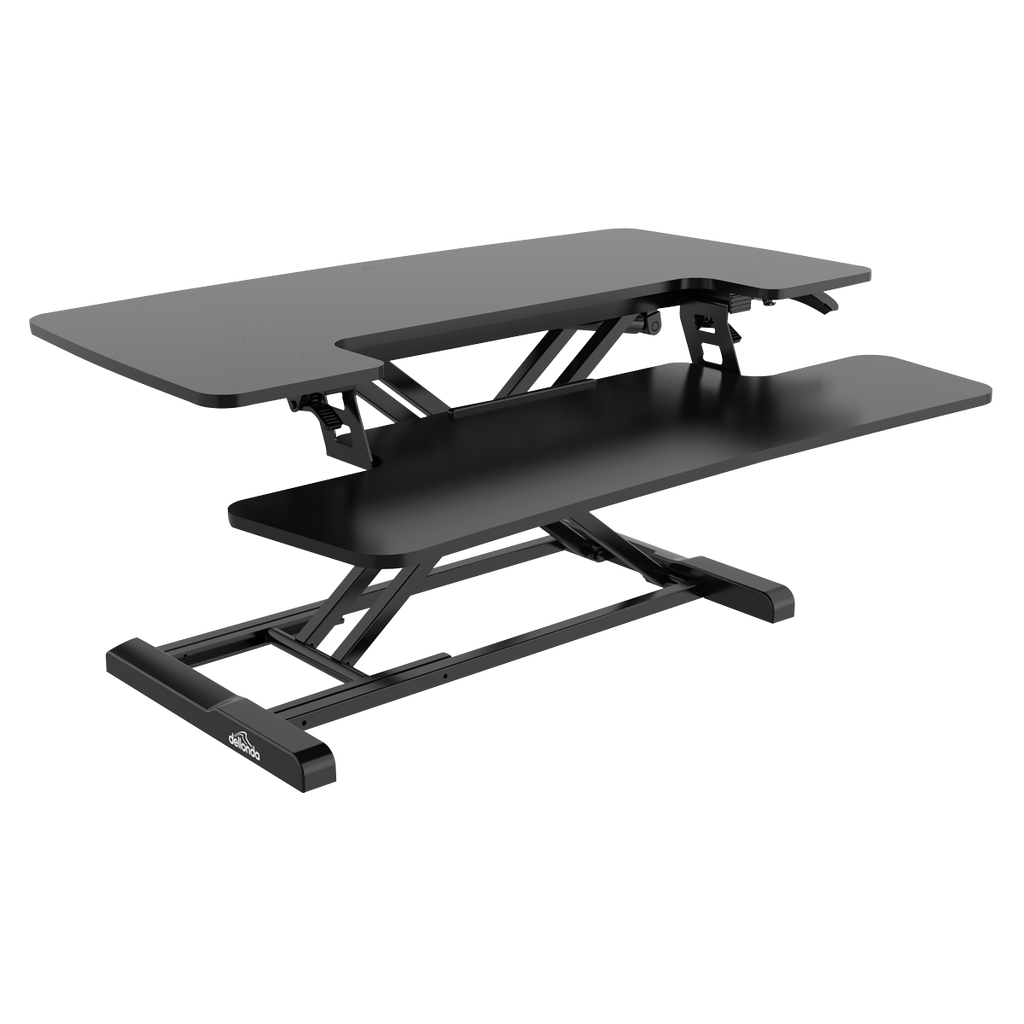 Dellonda Height-Adjustable Standing Desk Riser 89cm, Black (DH15) (Factory Refurbished A)