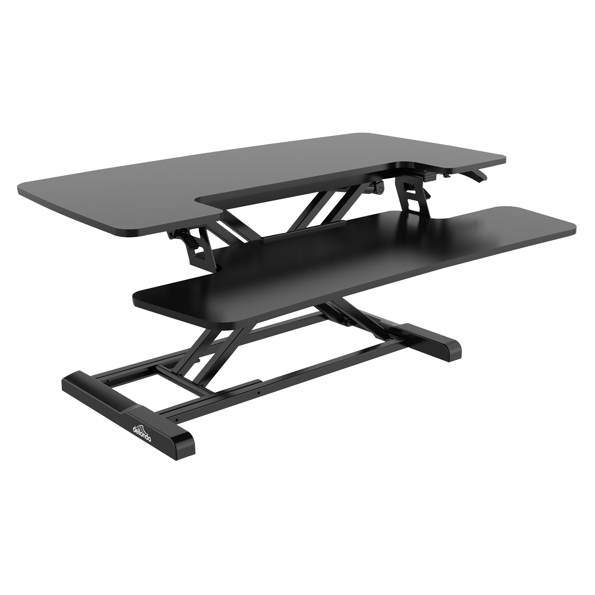 Dellonda Height-Adjustable Standing Desk Riser 89cm, Black (DH15) (Factory Refurbished A)