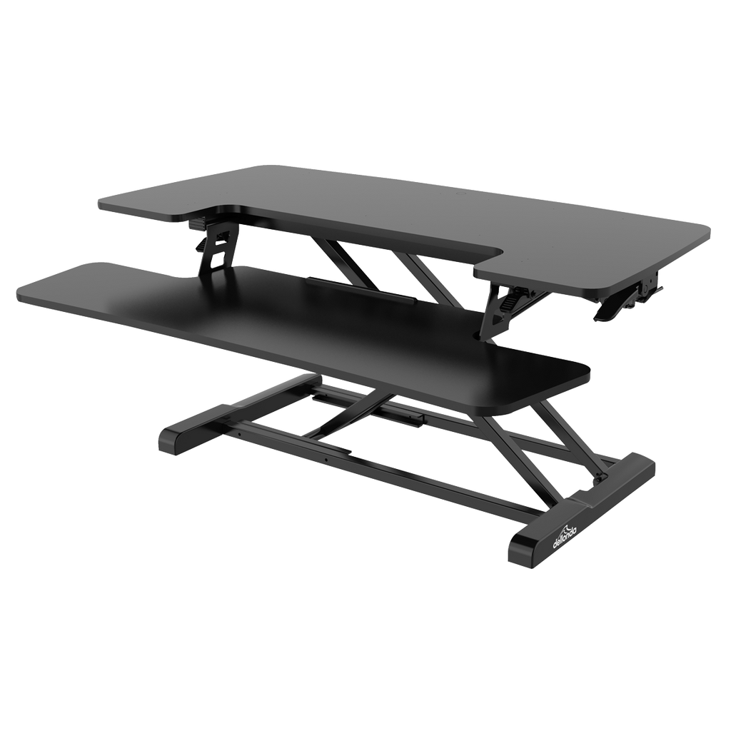 Dellonda Height-Adjustable Standing Desk Riser 89cm, Black (DH15) (Factory Refurbished A)
