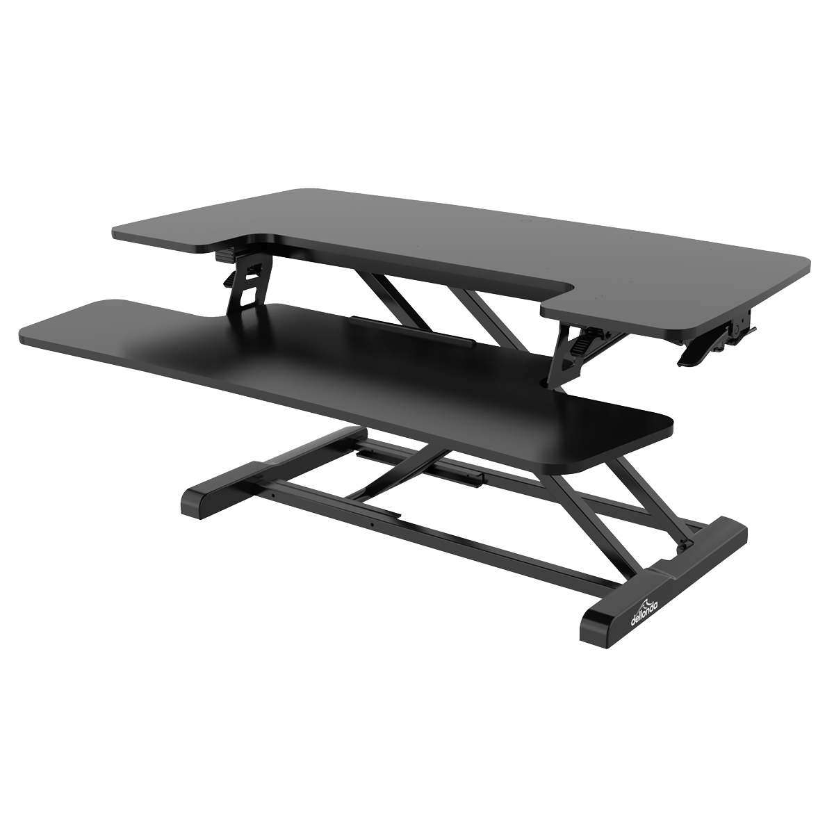 Dellonda Height-Adjustable Standing Desk Riser 89cm, Black (DH15) (Factory Refurbished A)