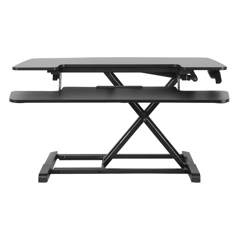 Dellonda Height-Adjustable Standing Desk Riser 89cm, Black (DH15) (Factory Refurbished A)