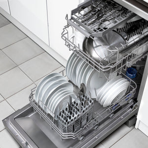 Baridi DH166 Slimline Freestanding Dishwasher 45cm, 10 Place Settings, 8 Programmes, Silver