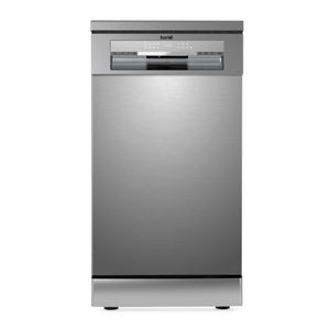 Baridi DH166 Slimline Freestanding Dishwasher 45cm, 10 Place Settings, 8 Programmes, Silver