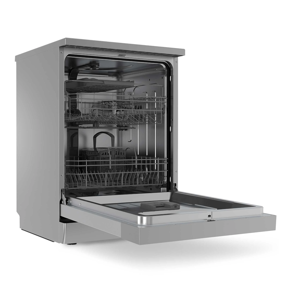 Baridi DH167 Freestanding Dishwasher 60cm, 14 Place Settings, 8 Programmes, Silver