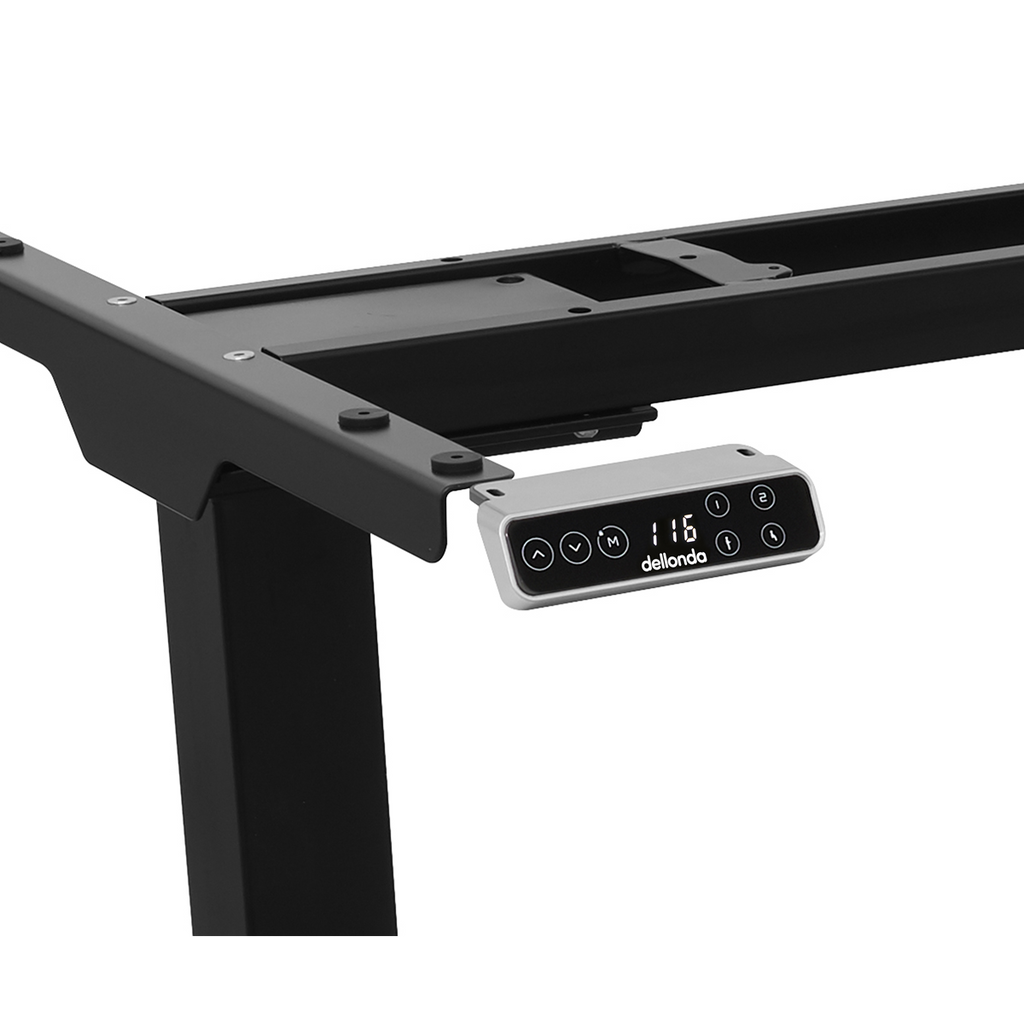 Dellonda Dual Motor Adjustable Desk Frame with Digital Controls, Black (DH16)