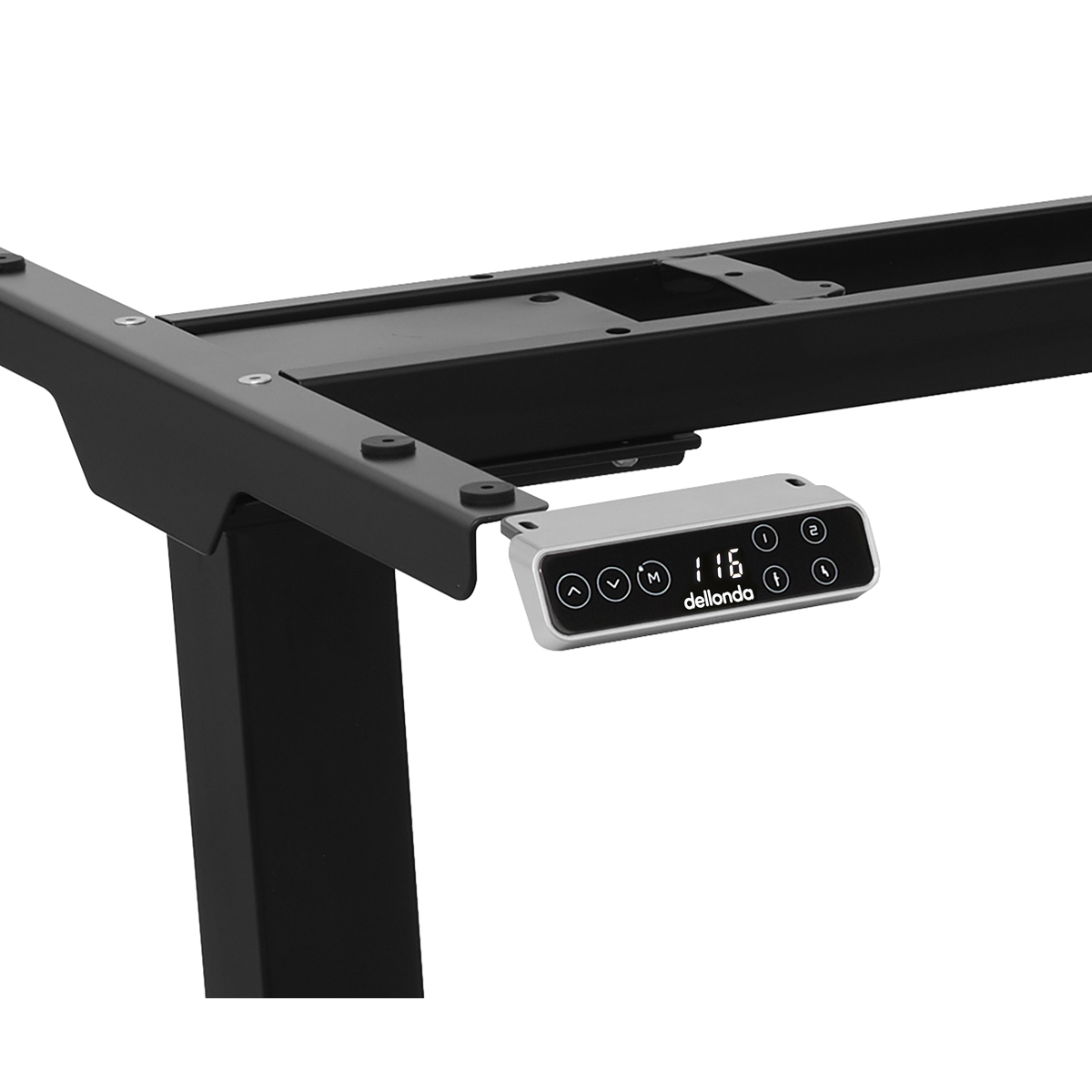 Dellonda Dual Motor Adjustable Desk Frame with Digital Controls, Black (DH16)