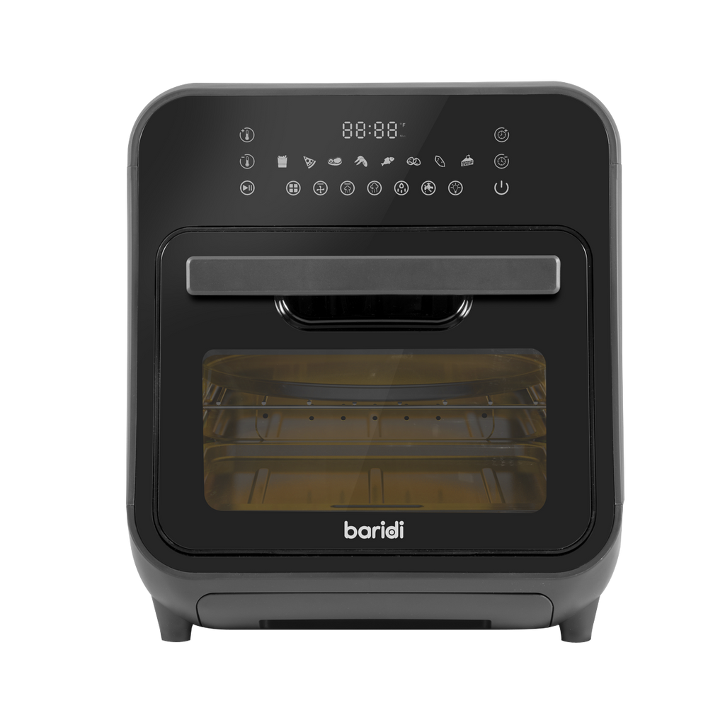 Baridi Steam Air Fryer Oven, 15L Capacity, 8 Preset Functions, Black (DH171) (Factory Refurbished B)