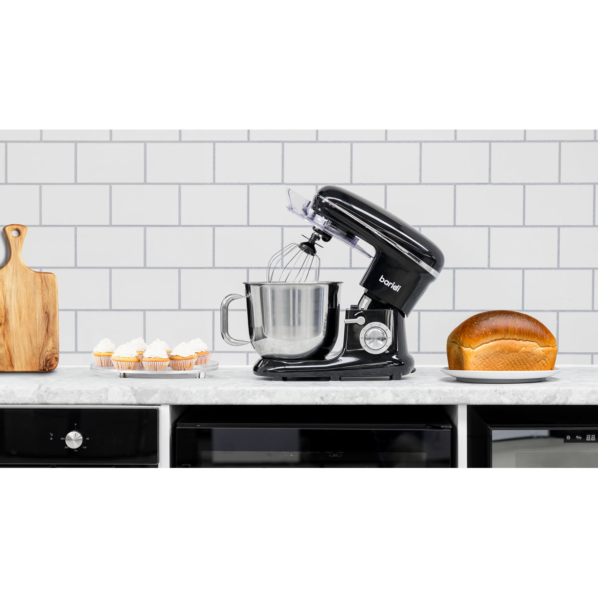 Baridi Stand Mixer with Accessories, 6L Capacity, 1500W, Black (DH173)