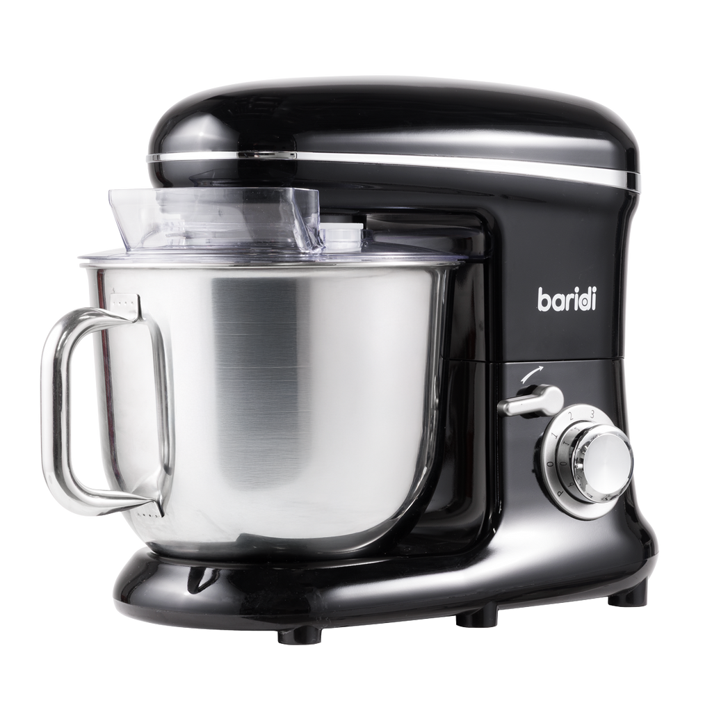 Baridi Stand Mixer with Accessories, 6L Capacity, 1500W, Black (DH173)