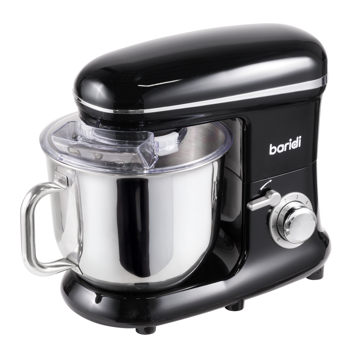 Baridi Stand Mixer with Accessories, 6L Capacity, 1500W, Black (DH173)