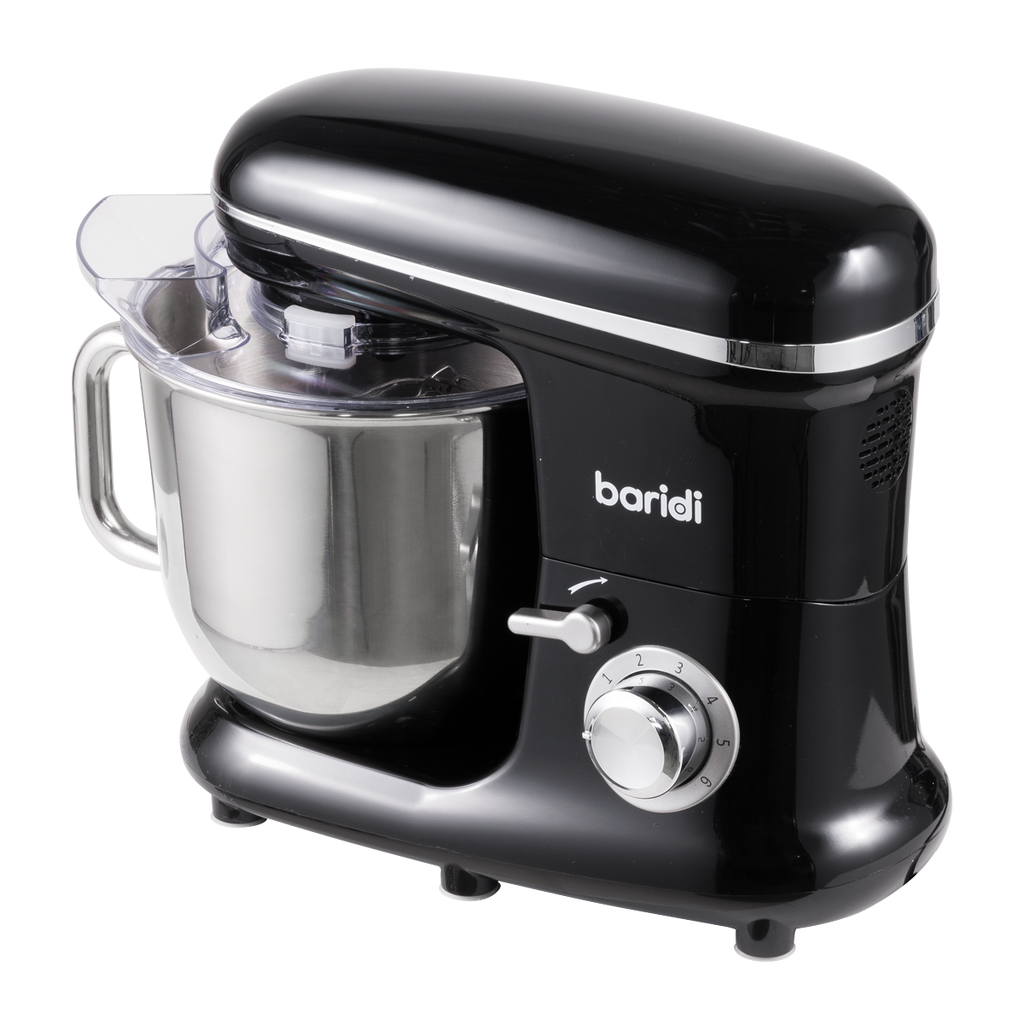 Baridi Stand Mixer with Accessories, 6L Capacity, 1500W, Black (DH173)