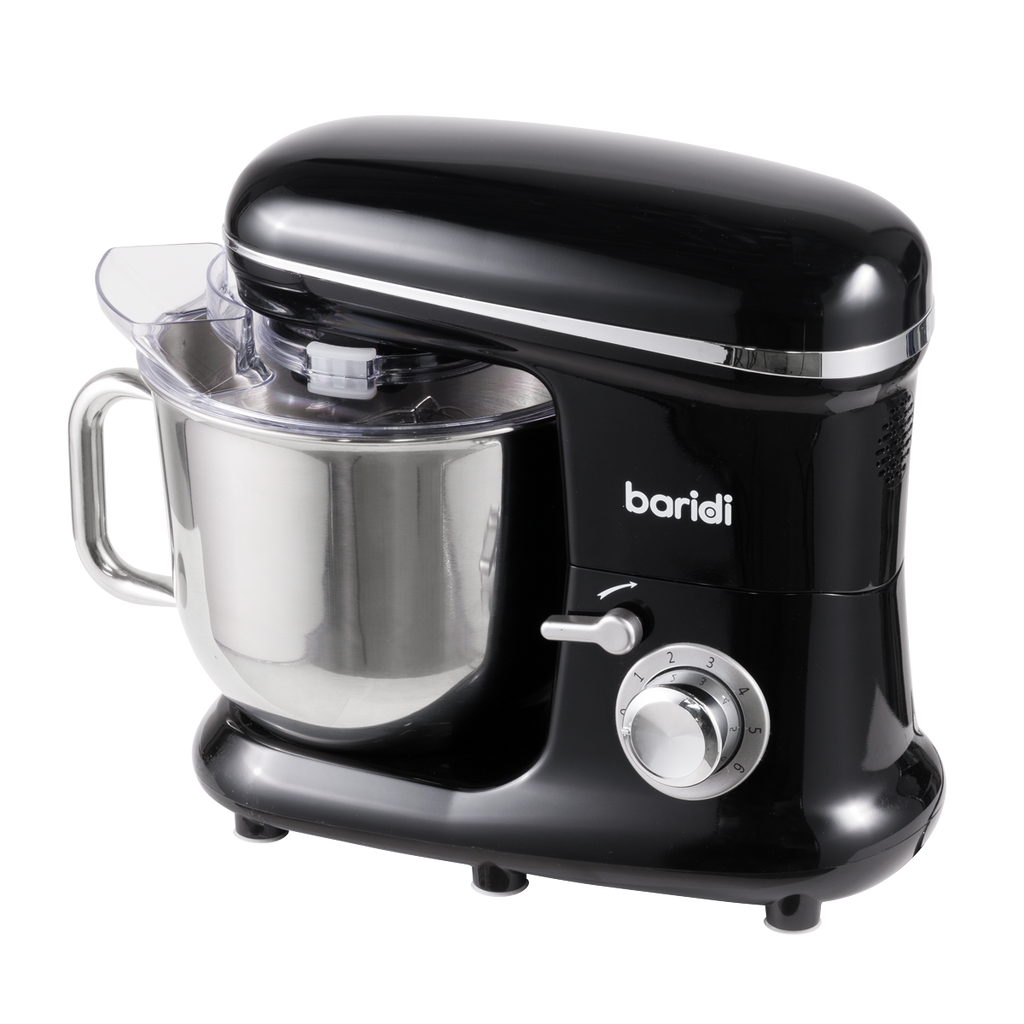 Baridi Stand Mixer with Accessories, 6L Capacity, 1500W, Black (DH173)