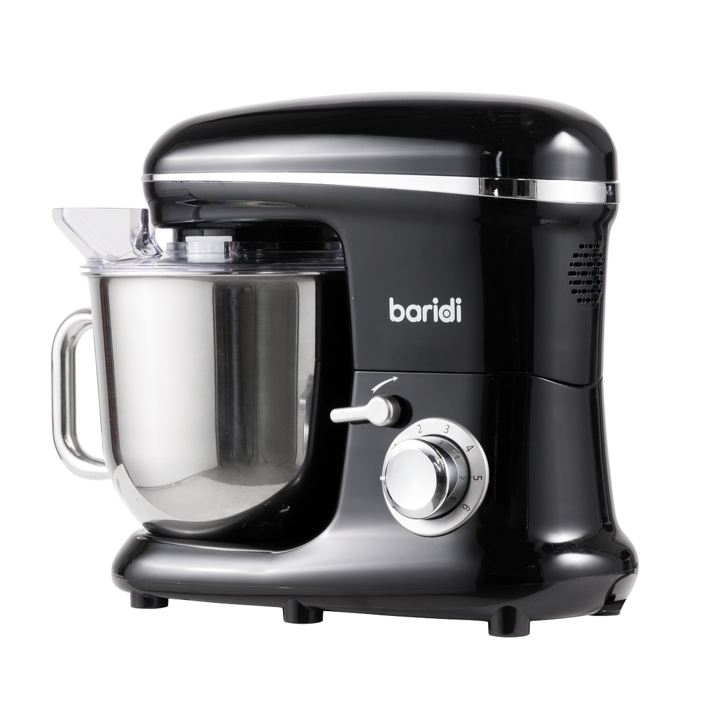 Baridi Stand Mixer with Accessories, 6L Capacity, 1500W, Black (DH173)