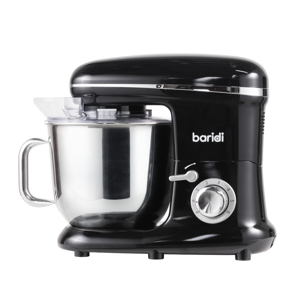 Baridi Stand Mixer with Accessories, 6L Capacity, 1500W, Black (DH173)