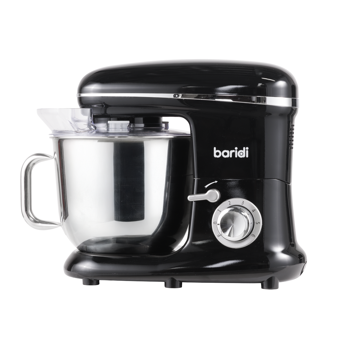 Baridi Stand Mixer with Accessories, 6L Capacity, 1500W, Black (DH173)