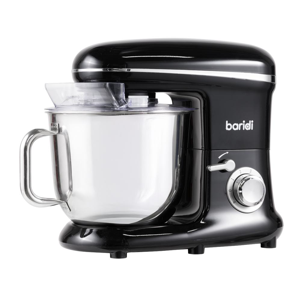 Baridi Stand Mixer with Accessories, 6L Capacity, 1500W, Black (DH173)