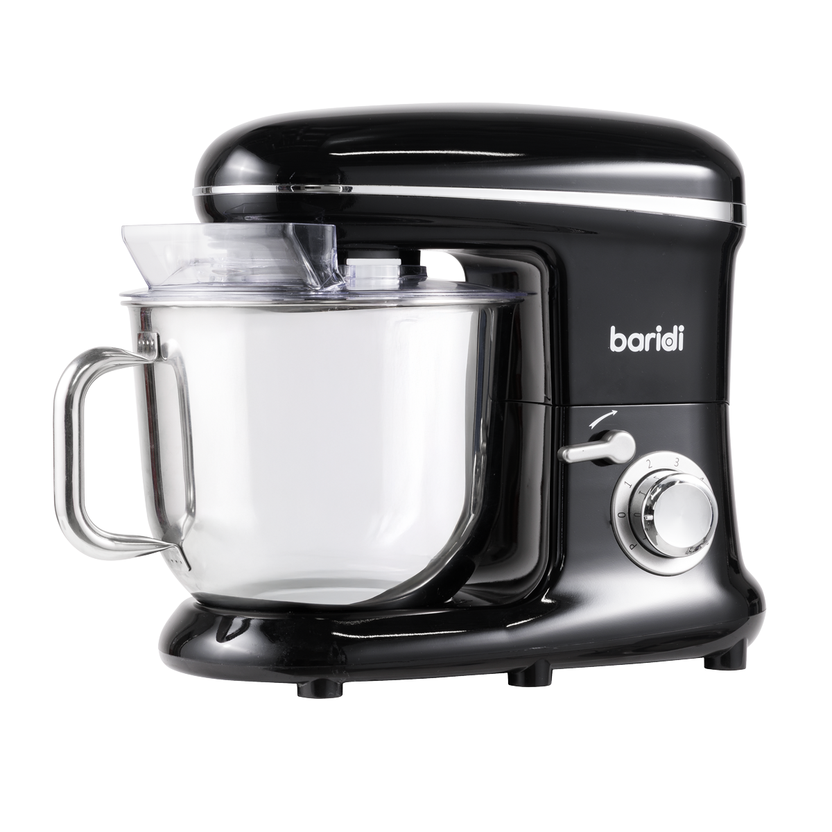 Baridi Stand Mixer with Accessories, 6L Capacity, 1500W, Black (DH173)