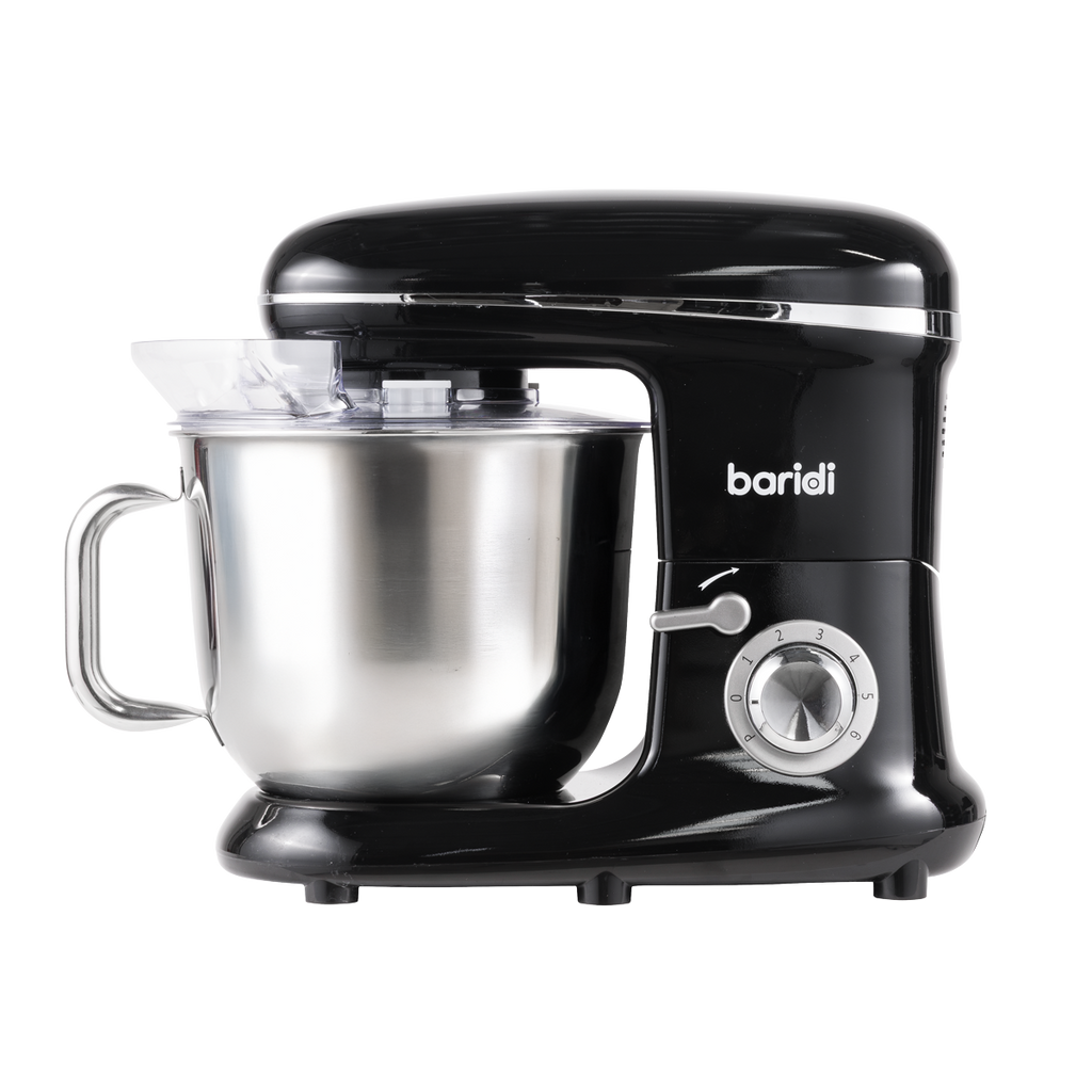 Baridi Stand Mixer with Accessories, 6L Capacity, 1500W, Black (DH173)