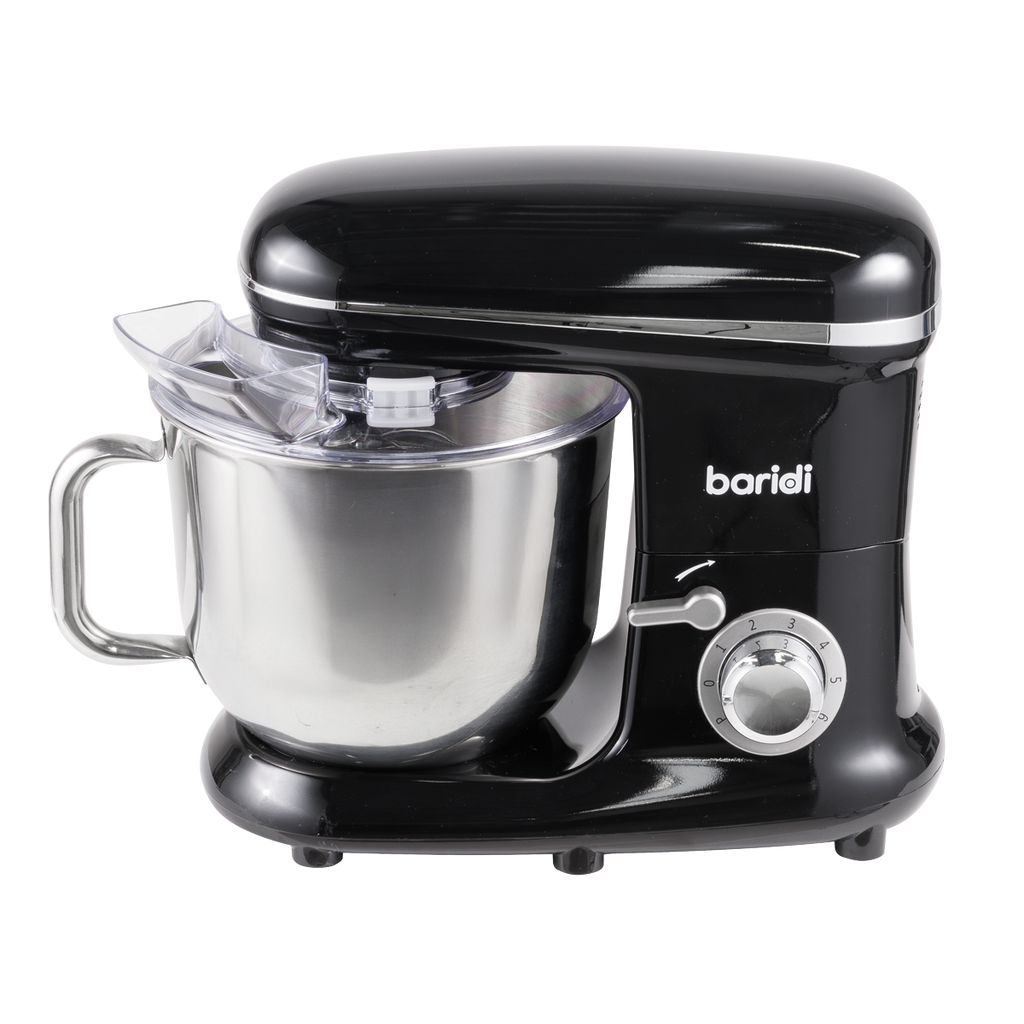 Baridi Stand Mixer with Accessories, 6L Capacity, 1500W, Black (DH173)